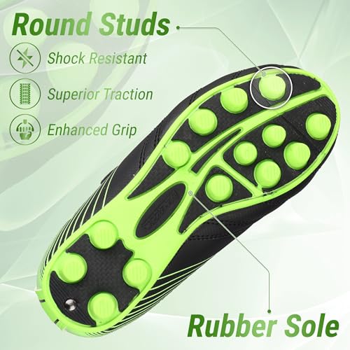 Vizari Soccer Cleats Boys Girls | Firm Ground Football Shoes | Light Secure Fit with Hook & Loop Strap | Toddlers, Little/Big Kid4