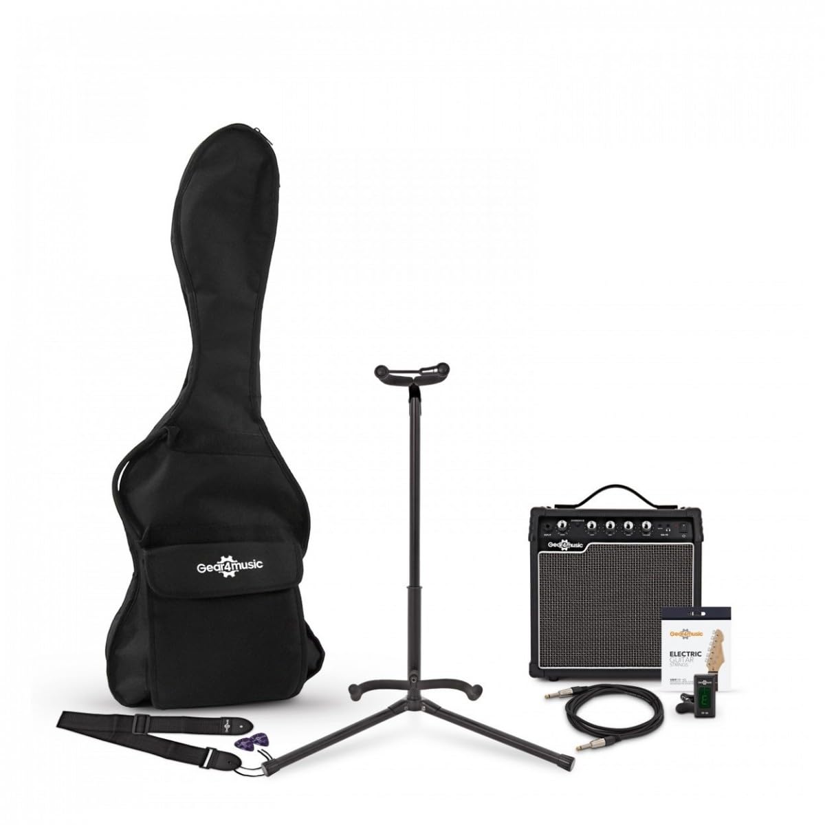 Gear4music Amplificatore per chitarra elettrica da 15W con accessori
