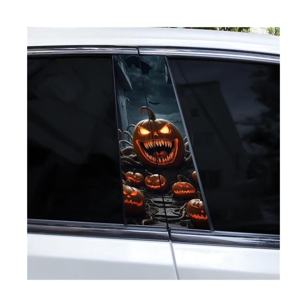 Body Parts 2pcs Horror Pumpkin Stickers DIY Car Pillar Stickers Car Center Pillar Vinyl Stickers(J)