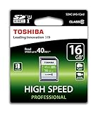 Speicherkapazität:16 GB Toshiba High Speed Professional SDHC 16GB Class 10 (bis zu 40MB/s lesen) Speicherkarte schwarz