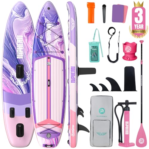 Image of Niphean (Extra Large) Inflatable Paddle Board, SUP for 2+1 People /Family 500lbs Capacity Stand Up Paddle Board with SUP Accessories, StabilTrac Fin Non-Slip Paddleboard for Adults
