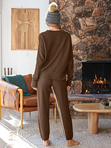 Image of LILLUSORY Womens Cardigan Pants Sets 2 Piece Slouchy Sweater Loungewear