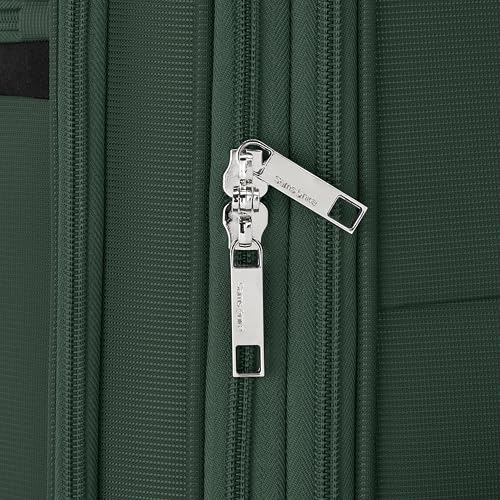Image of Samsonite 2-PC Soft-Sided 21 /25 inch (Carry-On & Medium Checked), Lightweight Expandable Element Luggage Set: 2 Front Pockets & Side Pocket, Four Spinner Wheels, Adjustable Handle, Durable- Bistro Green