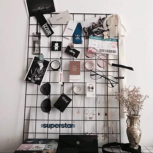 BULYZER Grid Wire Board,for Memo Picture Panel Wall Decoration for Room Office Mat Photo Hanging Art Display Frames Desk Storage Organizer