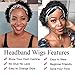 Flandi Short Culy Headband Wig Human Hair for Women Pixie Cut Headband Wig for Black Women Natural Black Pixie Cut Curly Wig for Women