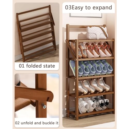 Meuble à chaussures étroit pour entrée étroite | Finition bambou - 7