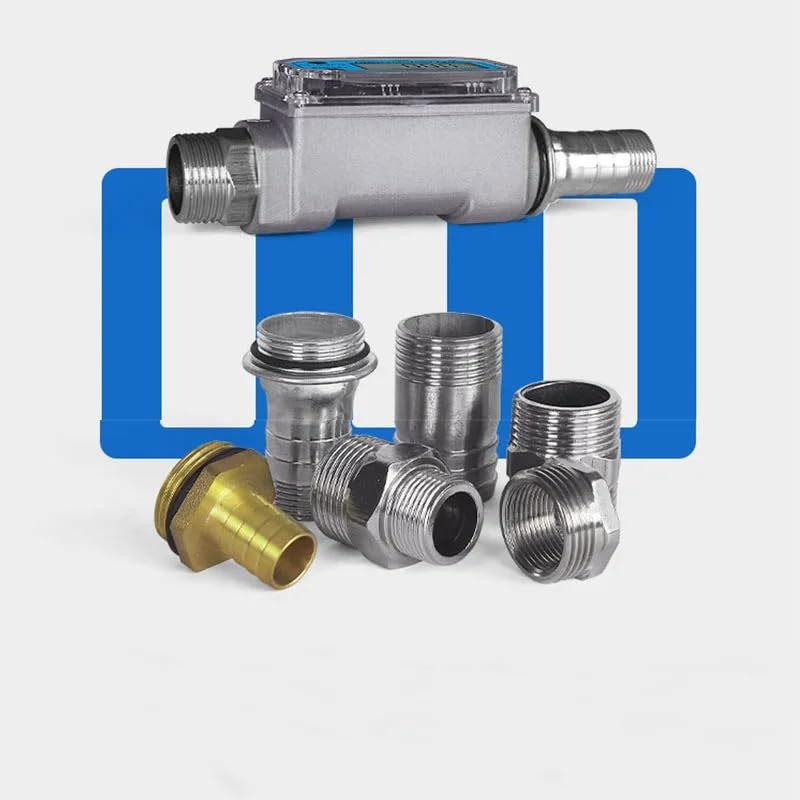 2 Zoll, 3/4, kleiner Edelstahl-Flüssigkeits-Digital-Turbinen-Wasserdurchflussmesser, Turbine for Wasser-Kraftstoff-Diesel-Oli (Color : 1.5inch)
