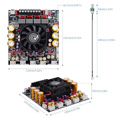 ZK-AS21P 2.1 Channel Bluetooth Amplifier Board, 300W x2 Stereo Class D Home Audio Amp with 600W Subwoofer Output, 2 x TPA3255 Chip, AUX USB Input and Wired Knob Control for DIY Speakers