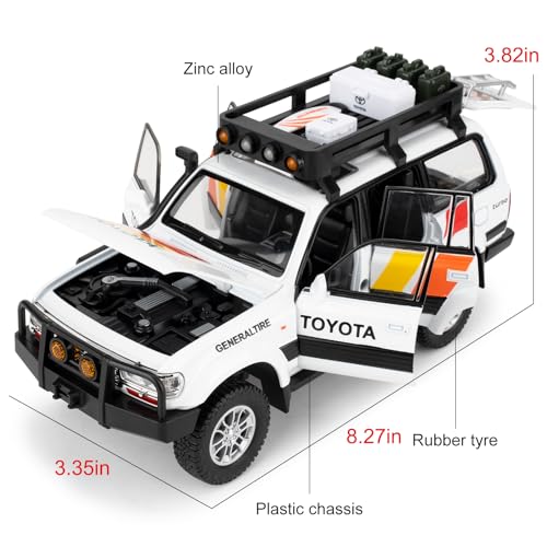 Auto a escala 1:24 WAKAKAC Land Cruiser LC80 blanco miniatura 2