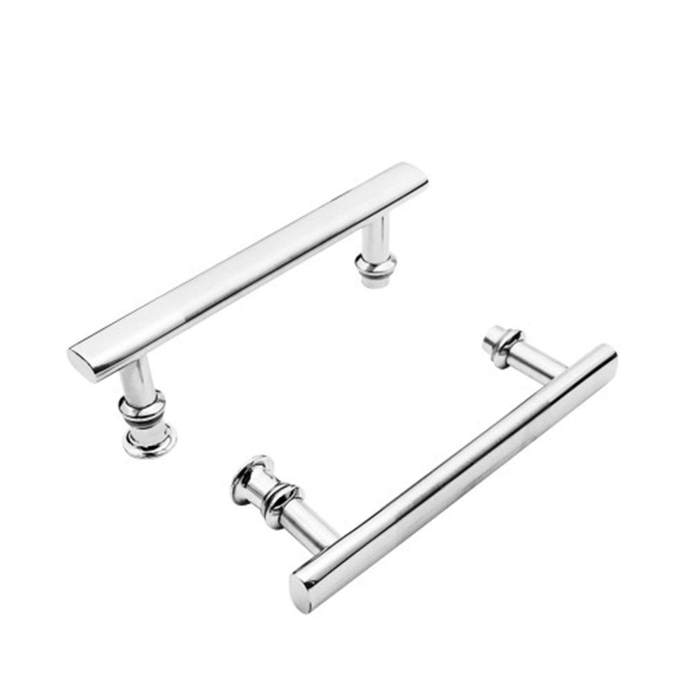 Poignée de porte coulissante en verre lot de 2 en acier brossé pour douche