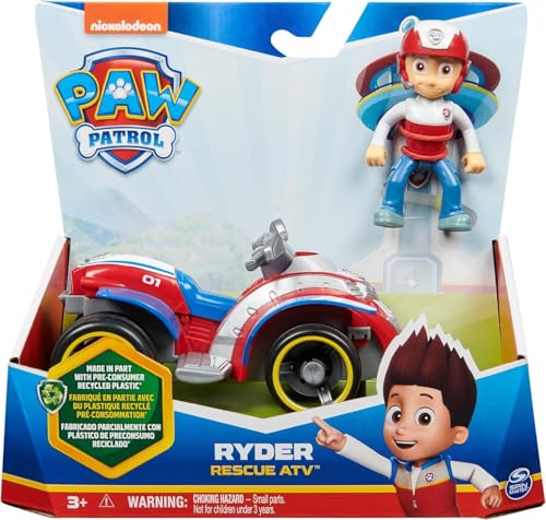 Image of Paw Patrol , Ryder Rescue Quad 2024, Ryder Vehicle and Figure, Kids Games, 3+ Years, Multicolor