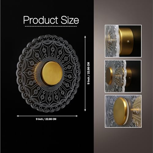 Image of Lamp master LumiRound 3 Color LED Acrylic Wall Light | Warm, Natural & Cool White Lighting | 9 Inch Decorative Round Lamp