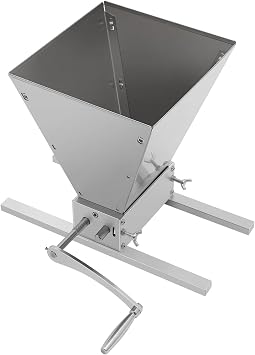 Homebrew Grain Mill with 1.06 Gallon Hopper Dual Roller Adjustable Manual or Drill Powered Crusher for Barley and Wheat Grinding