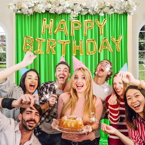 Image of 10 x 7 Feet Emerald Green Backdrop Curtain for Partie, Background Curtains for Photoshoot, Birthday, Wedding, Halloween, Thanksgiving, Christmas, New Year Party Decorations 5Ft x 7Ft, 2 Panels