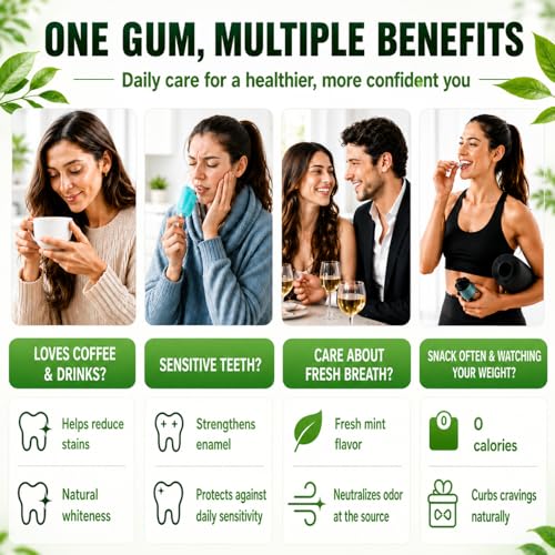 Image of Hydroxyapatite Gum with Xylitol,Remineralizing Gum Sugar-Free 60 Pcs