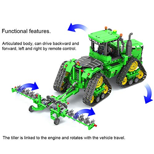 BEVER Technik Traktor Klemmbausteine Set, Winner 7119 2,4G RC Crawler Traktor für John Deere Soucy Track, Modellbausatz… – Bild 3