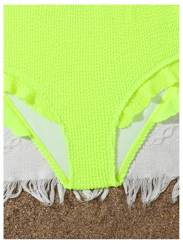 Image of Floerns Girl's 2 Piece Bathing Suit Ruffle Trim Summer Bikini Swimsuit