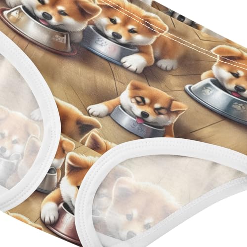Joisal Cute Akita Inu Puppies Dogs Little Girl Panties Girls Underwear Toddlers Cotton Colorful Briefs Kids Undies 2t4