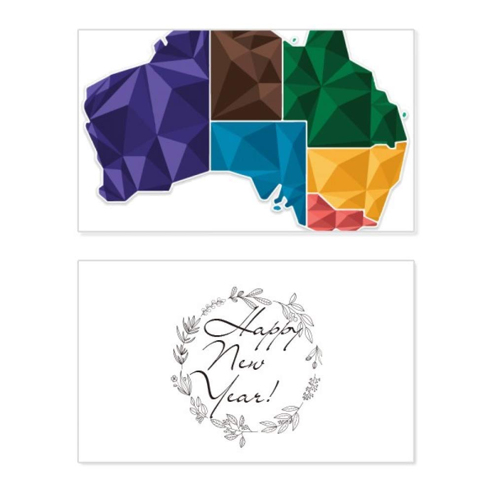 Tarjeta conmemorativa de Año Nuevo con mapa de Australia y bendiciones 5