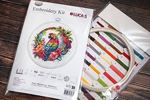 Cross Stitch Kit Luca-S - The Tropical Parrot, Embroidery Kit Luca-S BC201, Multifarbig, Small - Image 4