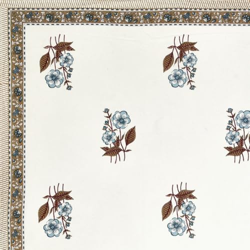 Image of Living Roots Ethnic Jaipur Block Print Double Cotton Bedsheet & 2 Pillow Covers, for Mattress Upto 6 inches Thick, No Colour Bleeding, Mustard Colour, King Size 90 * 108 inches, 120TC (613-C)