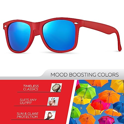 Image of Retro Rewind Polarized Sunglasses for Women Men - UV400 Classic Square Vintage Shades Trendy Unisex Sun Glasses
