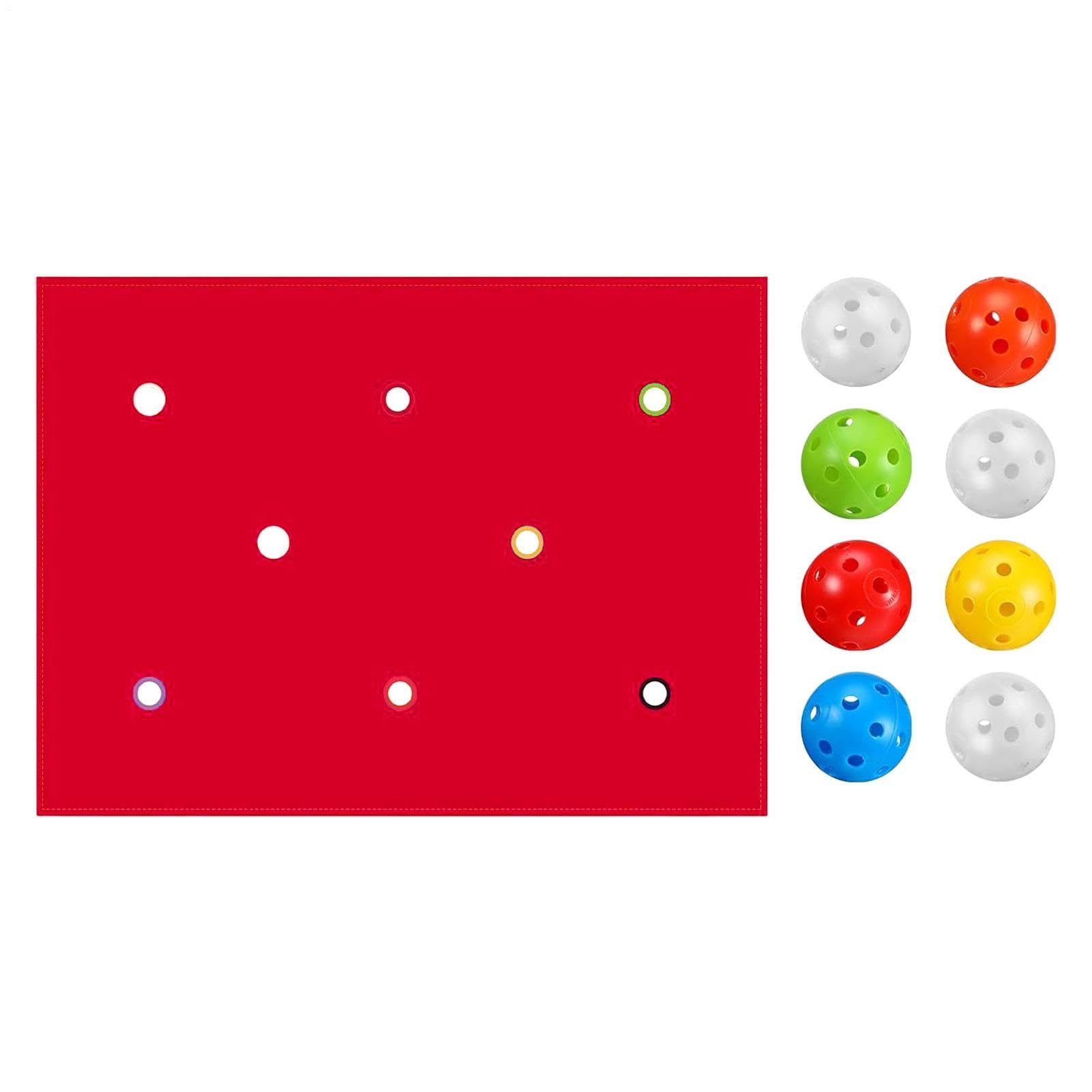 Team Games Lochplane – interaktive Gruppenaktivität, 200 x 145 cm großes Spielfeld aus Stoff, 8 Mehrfarbig abgestimmte Balancierbälle, gewebte Polyesterplane – für Parkspielplätze