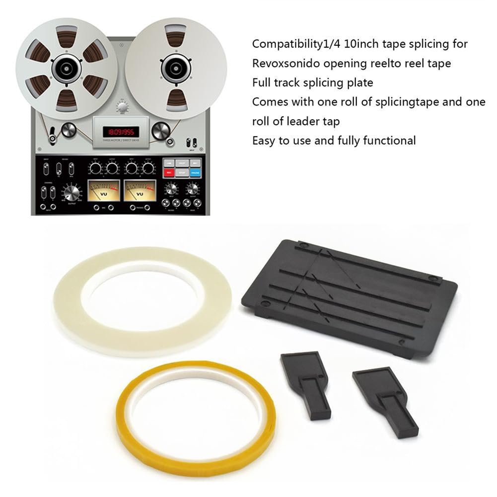 Öffnen Von Kassettentape-Reparaturwerkzeug-Kit - Tape-Splicing-Set mit Fixierern, Splicing-Block für Reel-to-Reel-Tonbandgerät mit Blau