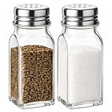 TONQDPE 2PCS Salt Shaker, Salt and Pepper Shakers Set - Clear...