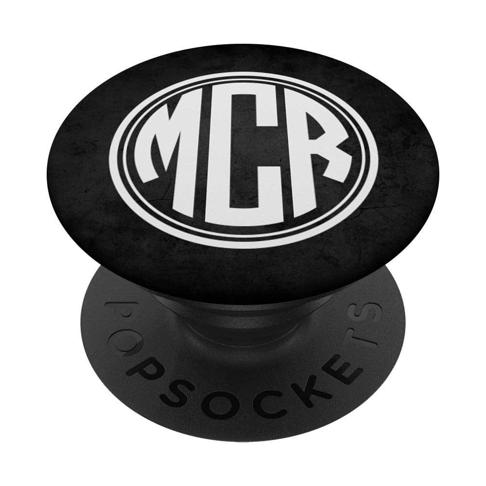 MCR Monogram Gift Initials MCR or MRC on Black PopSockets Adhesive PopGrip