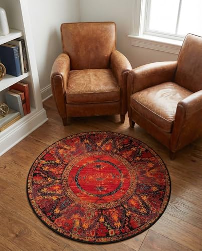 Tapete redondo 3 pies multicolor Rugs.com miniatura 1