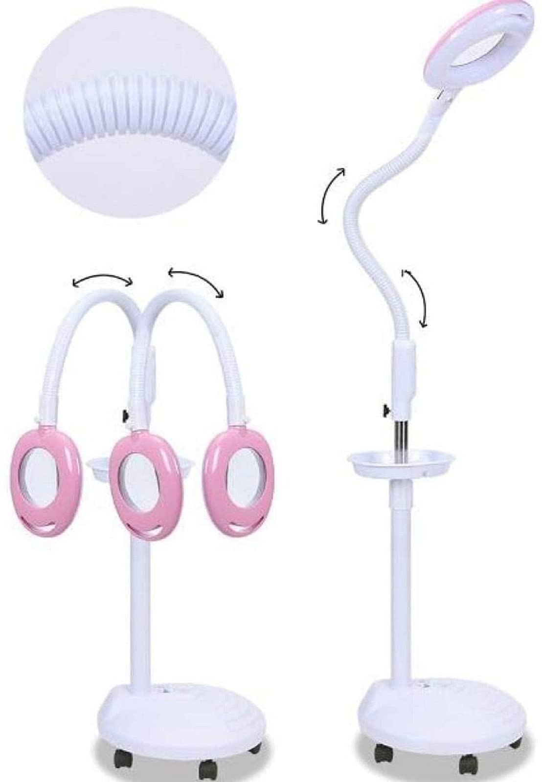 Aioneer Magnifying Magnifier Lamp 360° Rotatable Floor Standing Magnifying Lamp With 20X Magnifying Glass Light Salon Spa Beauty Tattoo,Pink A/A