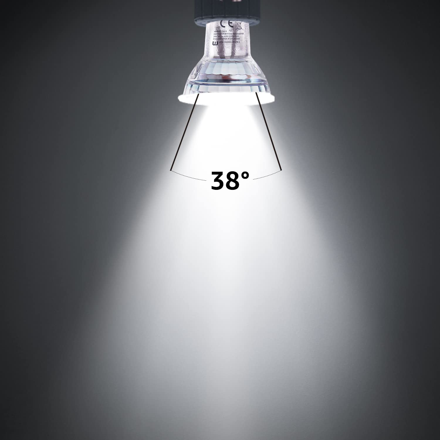 Mastery Mart GU10 Lámpara LED, ángulo de haz de 38 grados, 5000 K, luz blanca diurna, PAR16, 4,5 W, 345 lúmenes, ideal para iluminación de acento y ambiente, no regulable, juego de 10
