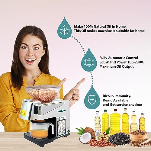 Image of HAKURA H2O-2B Comfort Oil Extractor Oil Maker Press Machine For Home 560 Watts (White)