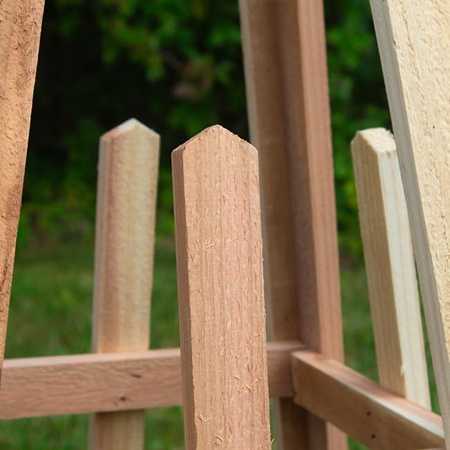 Cedar Trellis 46" Pyramid Obelisk for Climbing Plants – Durable Cedar Wood Garden Trellis for Roses, Tomatoes, & Potted Plants – Vertical Support for Outdoor & Container Gardening