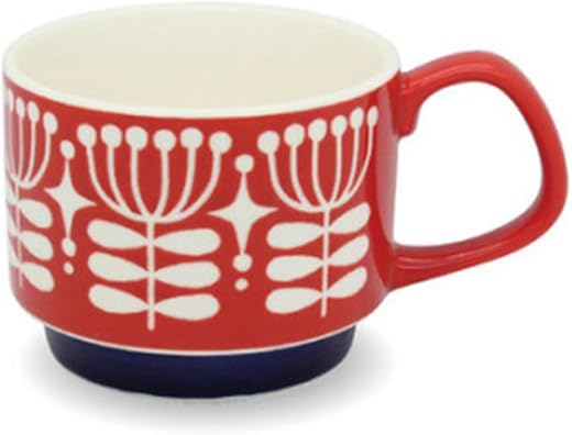 Spooky Japanese Retro Ceramic Coffee Mug – 300ml Printed Stackable Cup with Handle – Creative Ins-Style Ear-Hanging Design...