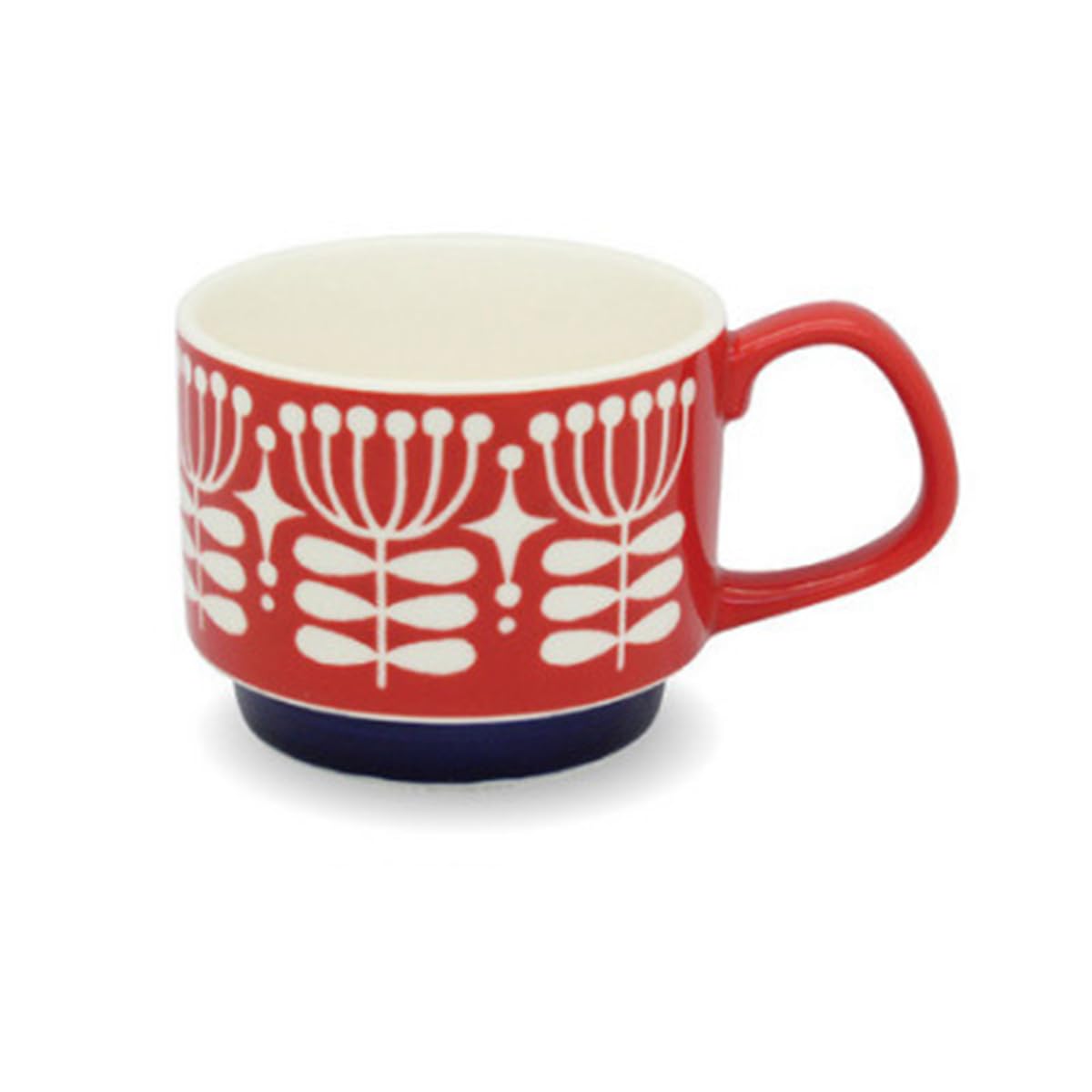 Spooky Japanese Retro Ceramic Coffee Mug – 300ml Printed Stackable Cup with Handle – Creative Ins-Style Ear-Hanging Design...