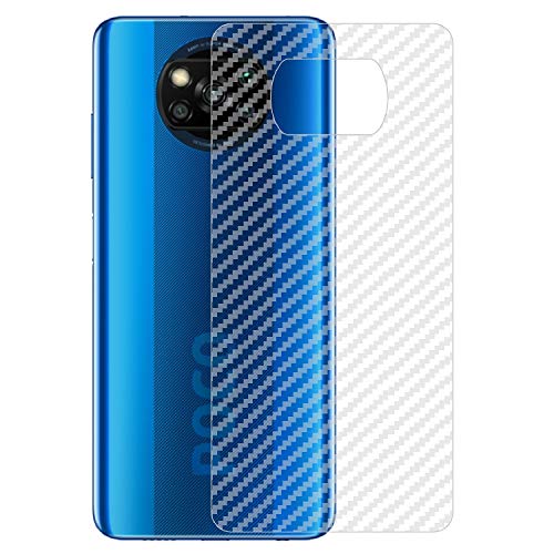 Image of Compatible with Redmi Poco X3 Back Screen Protective Film Carbon Fiber Skin Transparent Screen Guard Sticker