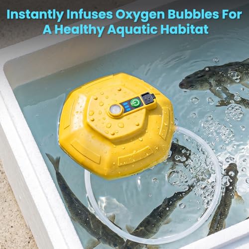 Image of Floating Bait Bucket Aerator, IPX7 Waterproof & Rechargeable Oxygen Pump, Ultra-Quiet Live Bait Bubbler with Type-C Charging, Portable Floating Aerator for Fishing Outdoor Fish Accessories