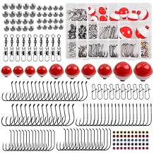 Fishing Bobbers Tackle Kit, 205pcs Basic Tackle Box Fishing Accessories Included Fish Hooks, Bobbers, Weights Sinkers, Swivel Snaps, Fishing Equipment Starter Kit for Trout Catfish Panfish