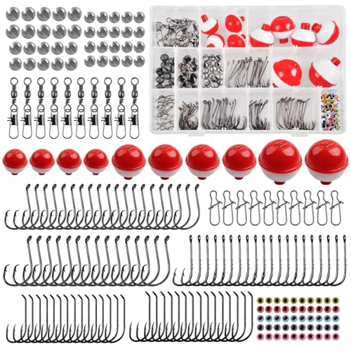 Fishing Bobbers Tackle Kit, 205pcs Basic Tackle Box Fishing Accessories