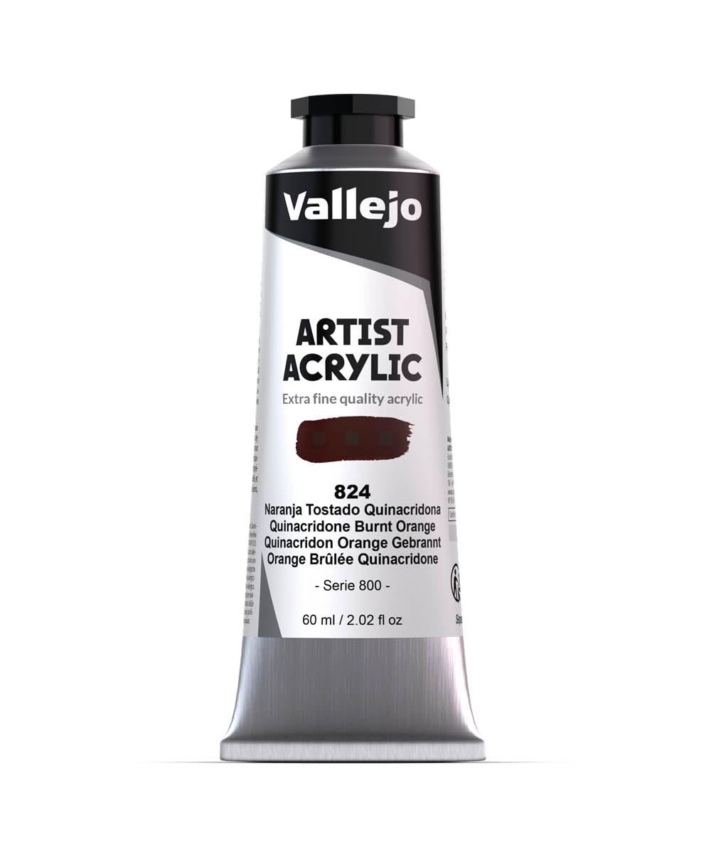 Vallejo Orange Acrylic Artist Color 16824 Quinacridone Burnt (60Ml)