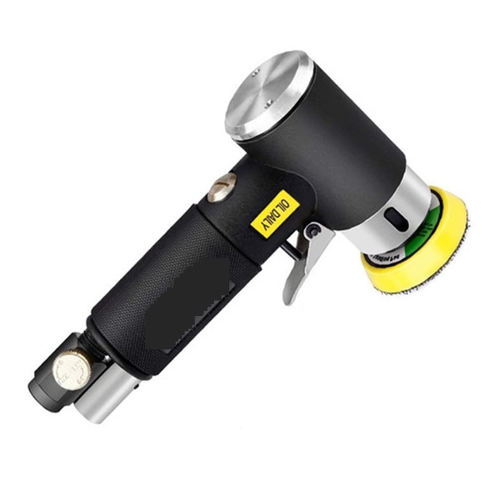 Lijadora de aire orbital aleatoria de 1/2/3 pulgadas, Mini rectificadora neumática for abrillantado for coche, pulidora de lijado accionada en varias superficies(Black Sander 36pc)