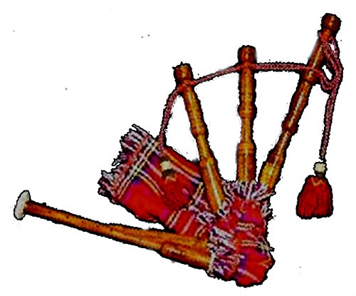 New Mini Scottish Toy Bagpipe CP Made Playable Beginner & Children Best Gift item, Made with Cocuswood, Wool Royal Stewart Tartan, Silk Cord, Two Plastic Reeds.