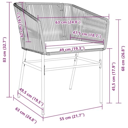 Chaise d'extérieur résistante aux intempéries avec coussins gris