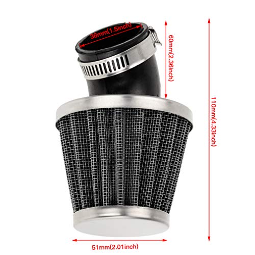 Hiaors 38Mm Bent Rubber Tube Air Filter Cleaner For 110Cc 125Cc Crf Ssr Sunl Taotao Pit Dirt Bike Atv Quad #TOP2