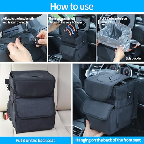 Image of Car Trash Can，Two-Pack Large and Small Combination Hanging Detachable Foldable Car Trash Can，100% Waterproof Suitable for SUV, Sedan, Truck Multi-Purpose Storage Box