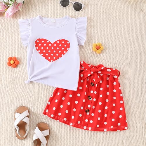 Image of Ayzozuy Kid Girl Clothes Shorts Set 2 Piece Outfits Summer Casual Short Sleeve Top and Shorts Set for Girls 4-7