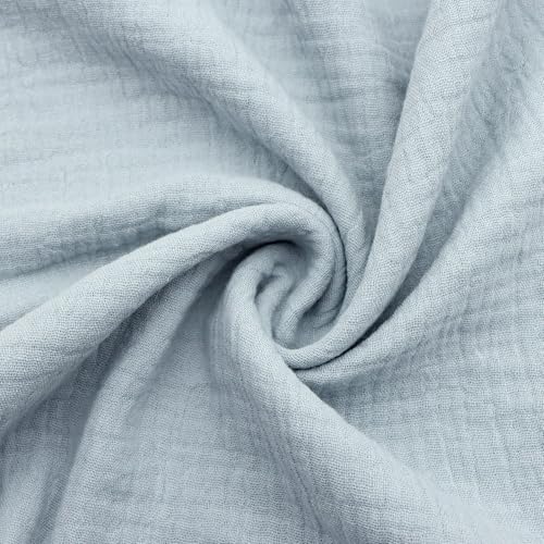 David accessories Cotton Double Layers Gauze Fabric by The Yard 39x53inch Crinkle Fabric Crafts Home Dcor Photoshoots DIY Projects (Blue Gray)