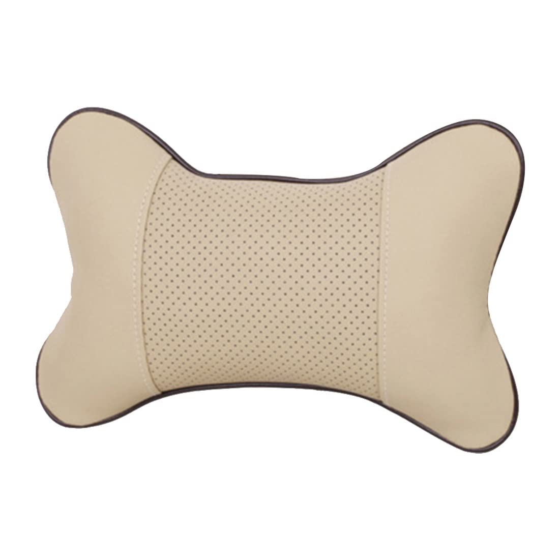 Cuscini Collo per Auto Poggiatesta in Pelle PU su Entrambi i Lati per Sollievo dal Dolore alla Testa Cuscino Cuscino Universale per Auto Comodo in Fibra (Colore : Beige)